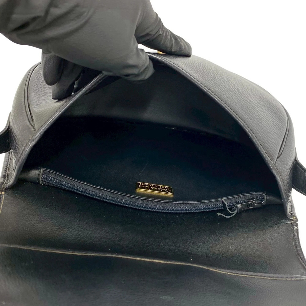 CHRISTIAN DIOR Vintage Black Leather Shoulder Bag - Picture 9 of 10